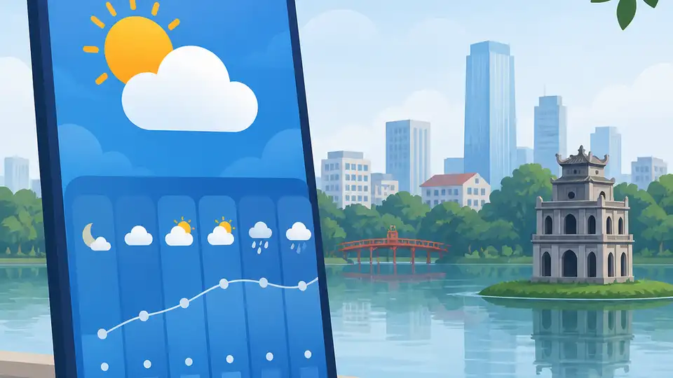 AccuWeather cập nhật thời tiết Hà Nội theo giờ