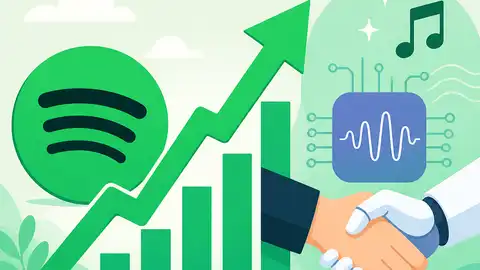 Spotify 因 AI 音樂協議大漲 13%