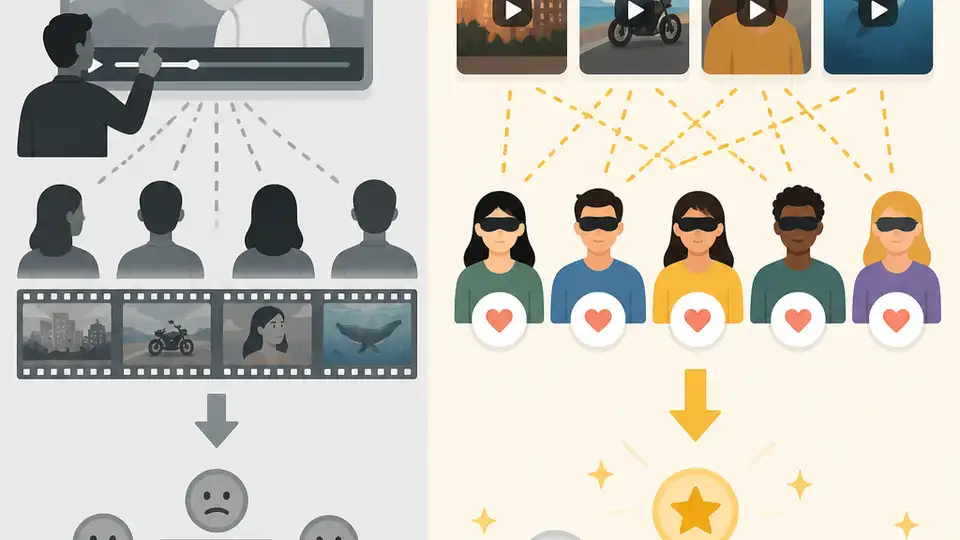 為什麼盲測人類投票比示範片更適合排名 AI 影片模型