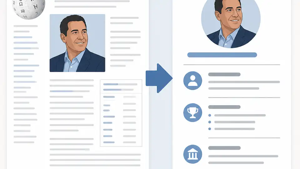 Wikipedia’s Tony Gonzales page into a clean brief