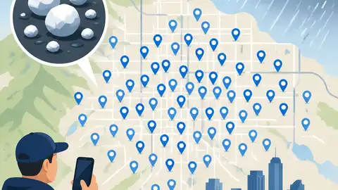 Denver hail map logs 209 spotter reports